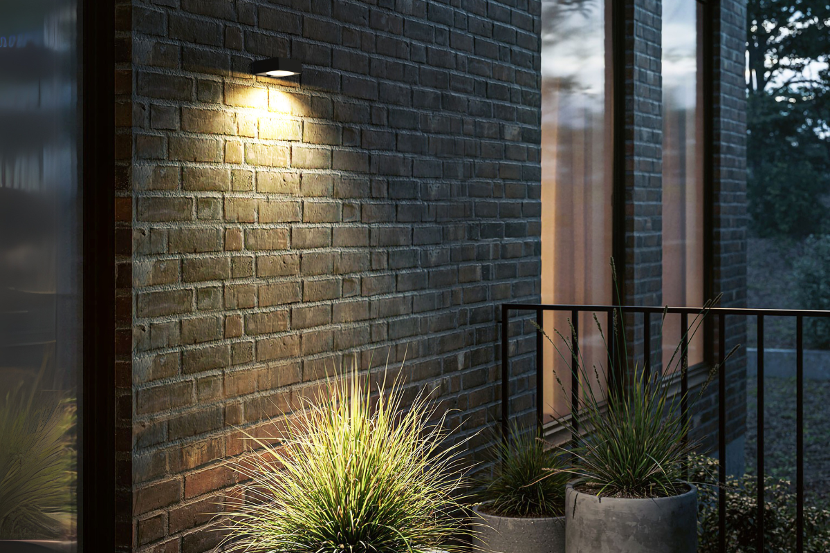 NexSun Ember | 1000 Lumens | Square Modern Solar Wall Light