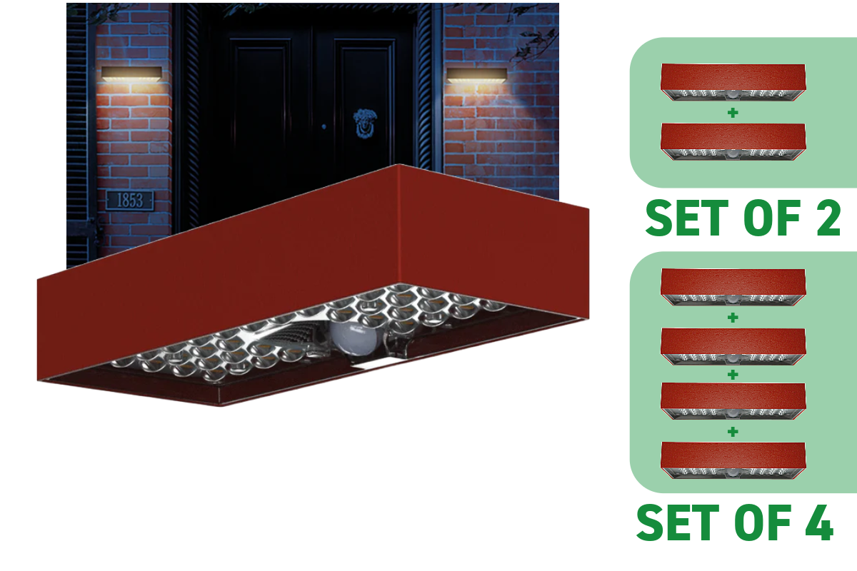 NexSun Brick (Set of 2/4) | 900 Lumens | Decorative Solar PIR Wall Light
