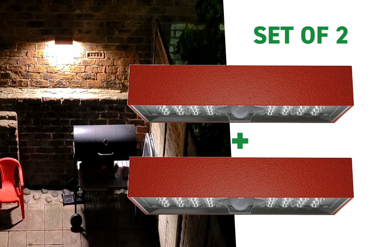 NexSun Brick (Set of 2/4) | 900 Lumens | Decorative Solar PIR Wall Light