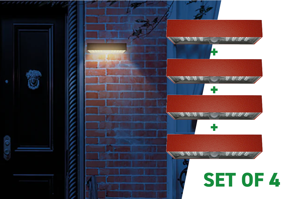 NexSun Brick (Set of 2/4) | 900 Lumens | Decorative Solar PIR Wall Light