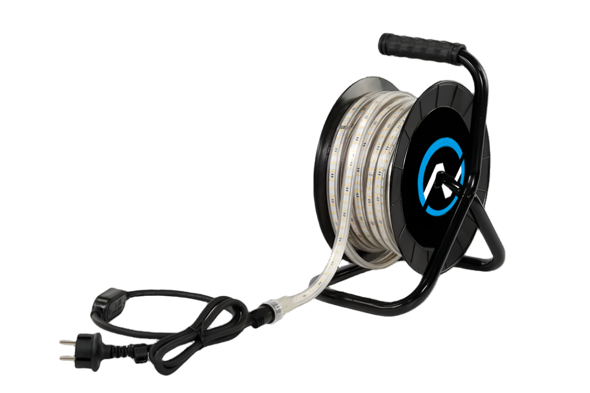 Seilbeleuchtung | 230 V oder 110 V | 1000 Lumen/m | Netzbetriebene Seil-Baustellenleuchte