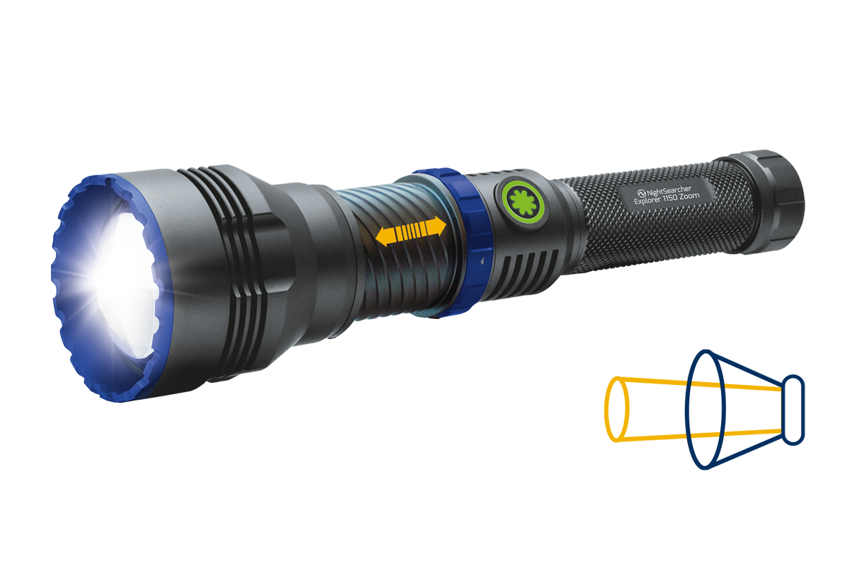 Explorer 1150 Zoom | 1150 Lumens | Rechargeable LEP Zoom Flashlight