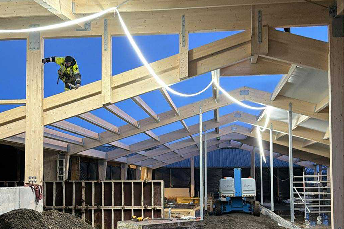 Seilbeleuchtung | 230 V oder 110 V | 1000 Lumen/m | Netzbetriebene Seil-Baustellenleuchte