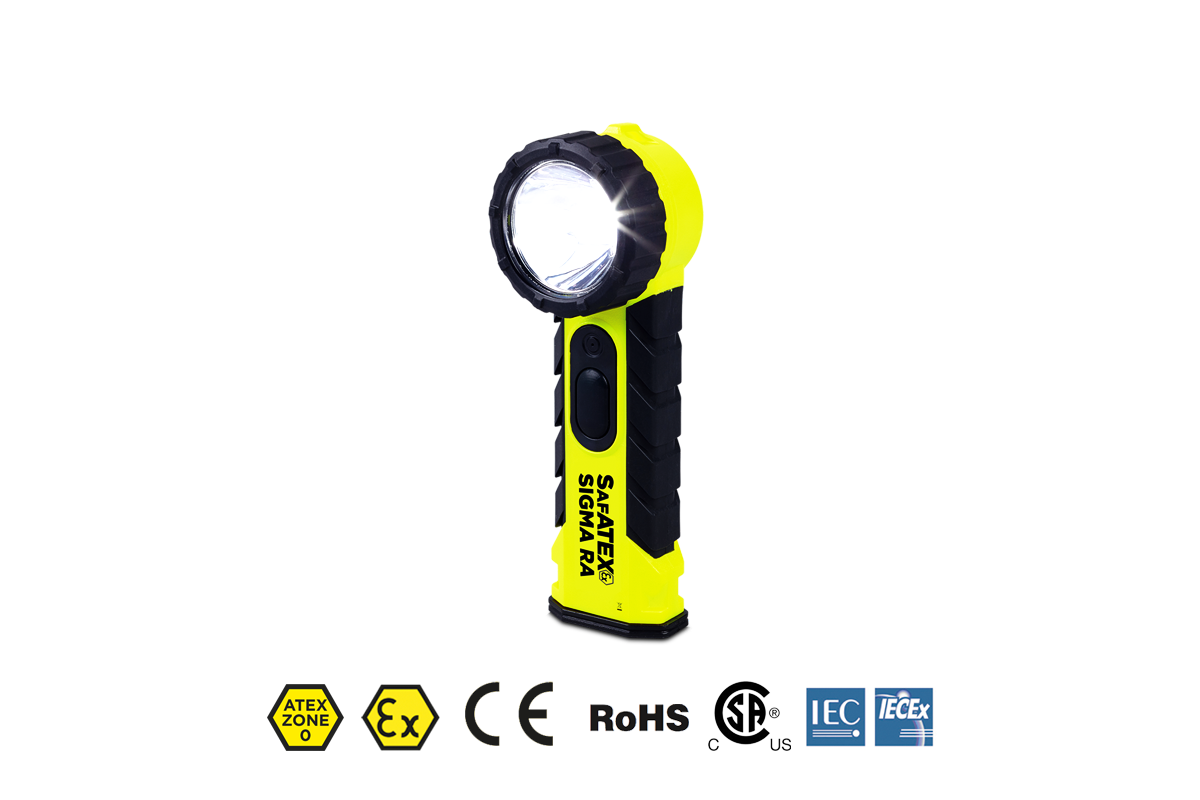 Lampe de poche Sigma RA | 325 lumens | Zone 0 | ATEX à angle droit